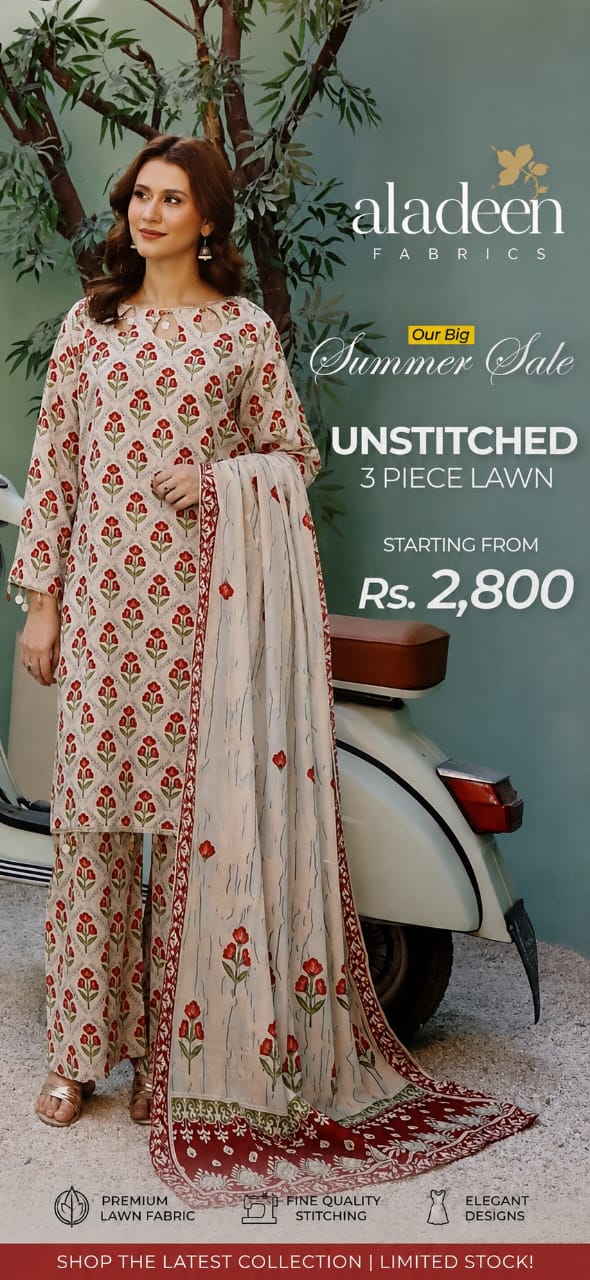 Bin Naeem Digital All Over Printed Lawn 3 Piece Suit – Unstitched Summer Collection with Voil Dupatta & Trouser