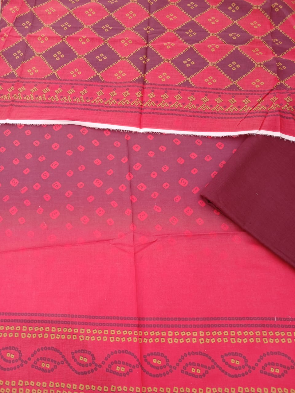 GulAhmed 3-Piece Red, Pink & Plum Printed Summer Lawn Suit with Lawn Dupatta | Aladeen Fabrics