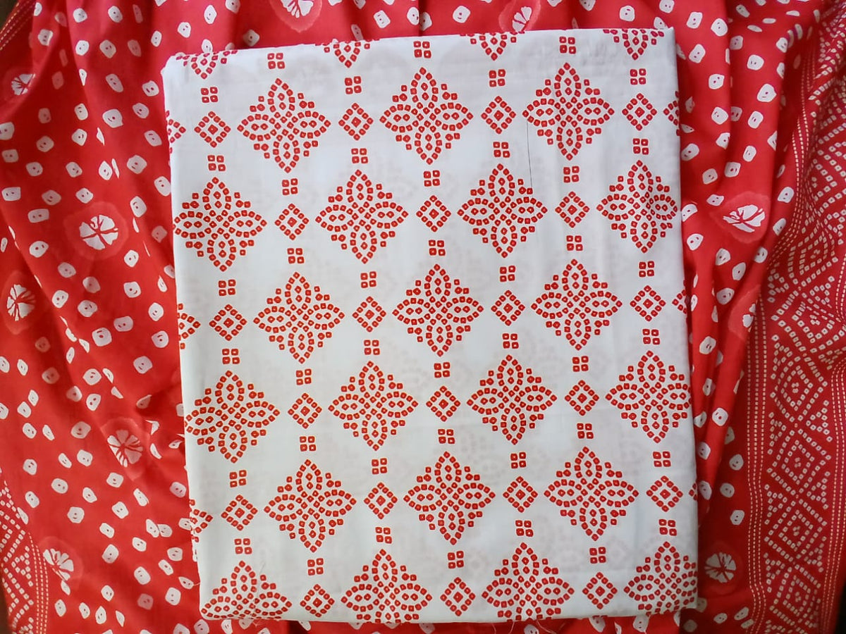 Aladeen Fabrics | GulAhmed 3-Piece Red & White Summer Lawn Suit with Printed Lawn Dupatta