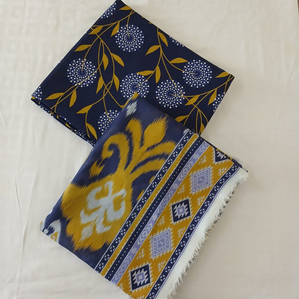 Stylish stitched look preview of blue lawn suit design inspiration