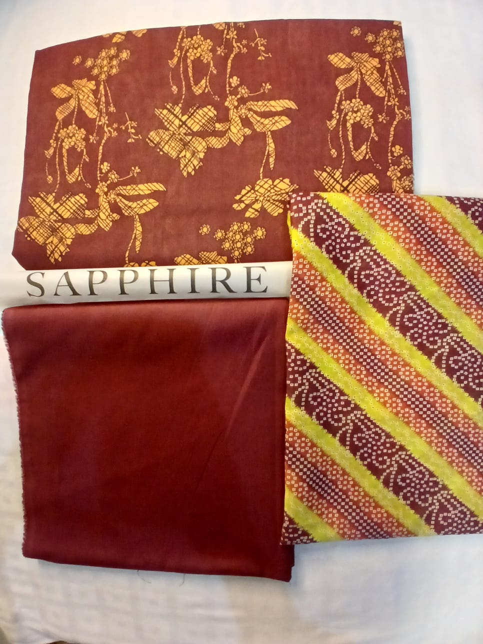 sapphire maroon lawn shirt floral print fabric detail