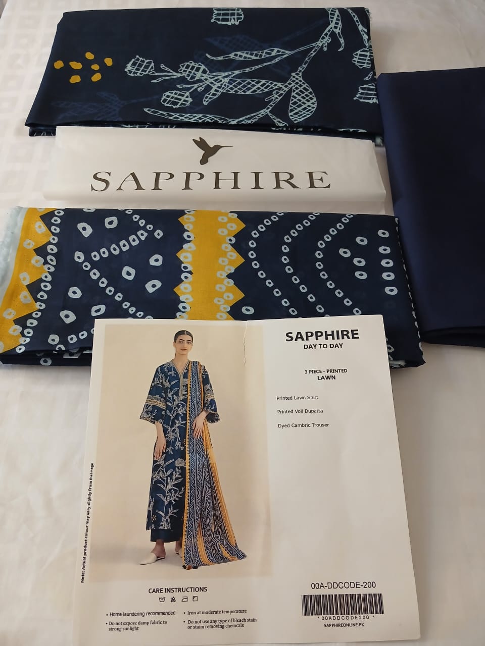 sapphire navy floral lawn suit styled elegant semi formal outfit women