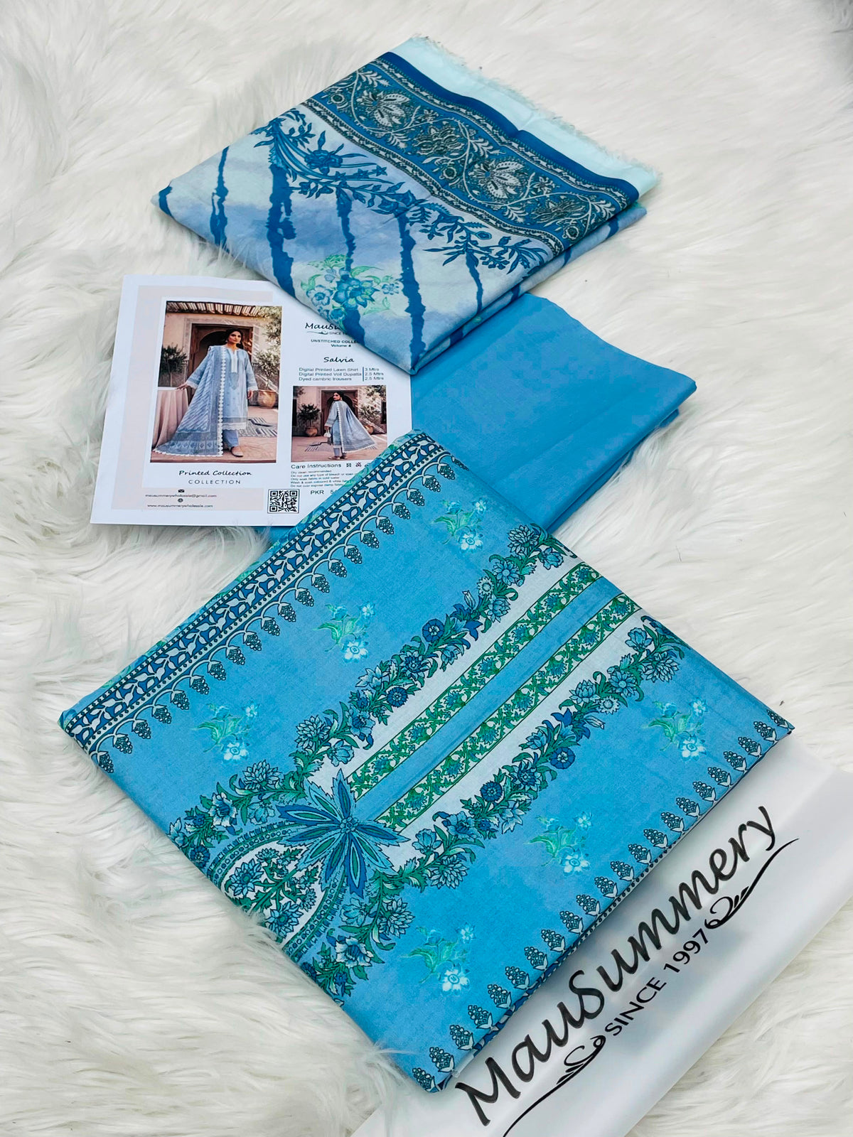 Mausummery Gardenia lawn 3 piece suit Design 03 | Aladeen Fabrics