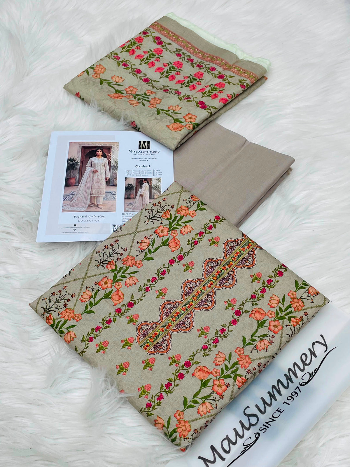 Mausummery Gardenia lawn 3 piece suit Design 11 | Aladeen Fabrics