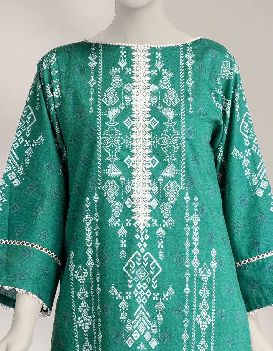 Menthi-2 embroidered printed cambric shirt detailed embroidery design